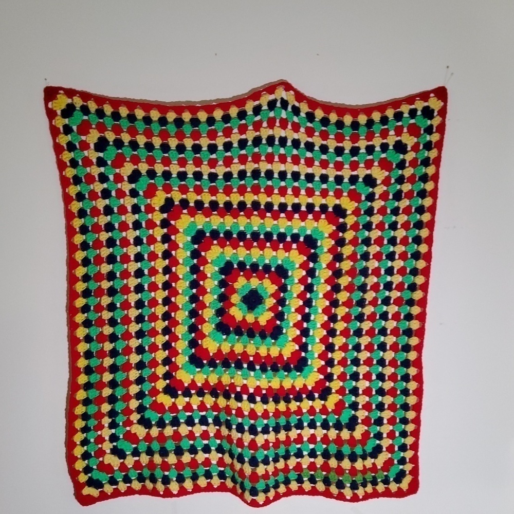Granny Square Hand Made Lap Cover 36" x 36" square